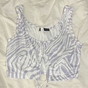 Purple and White Party Top